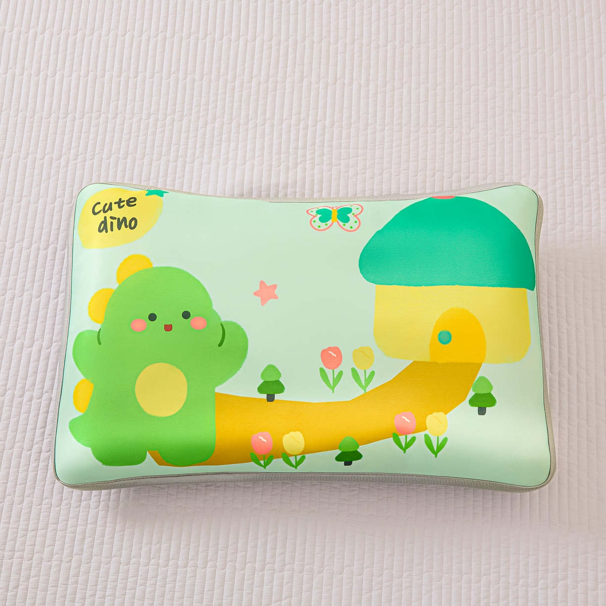 91家纺网 家纺一手货源 找家纺 云恋家纺 2026新款儿童卡通A类冰丝凉席枕套一对装夏季凉感丝可拆枕头儿童学生单人枕芯套 小龙嘟嘟