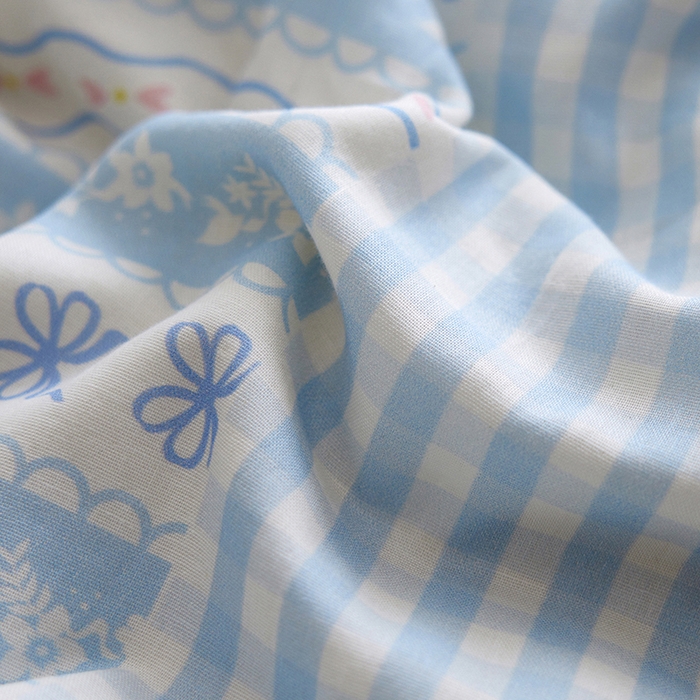 91家纺网 家纺一手货源 找家纺 （总）风向标家纺 2026新款A类母婴级纯棉双层纱印花四件套-云羽织梦