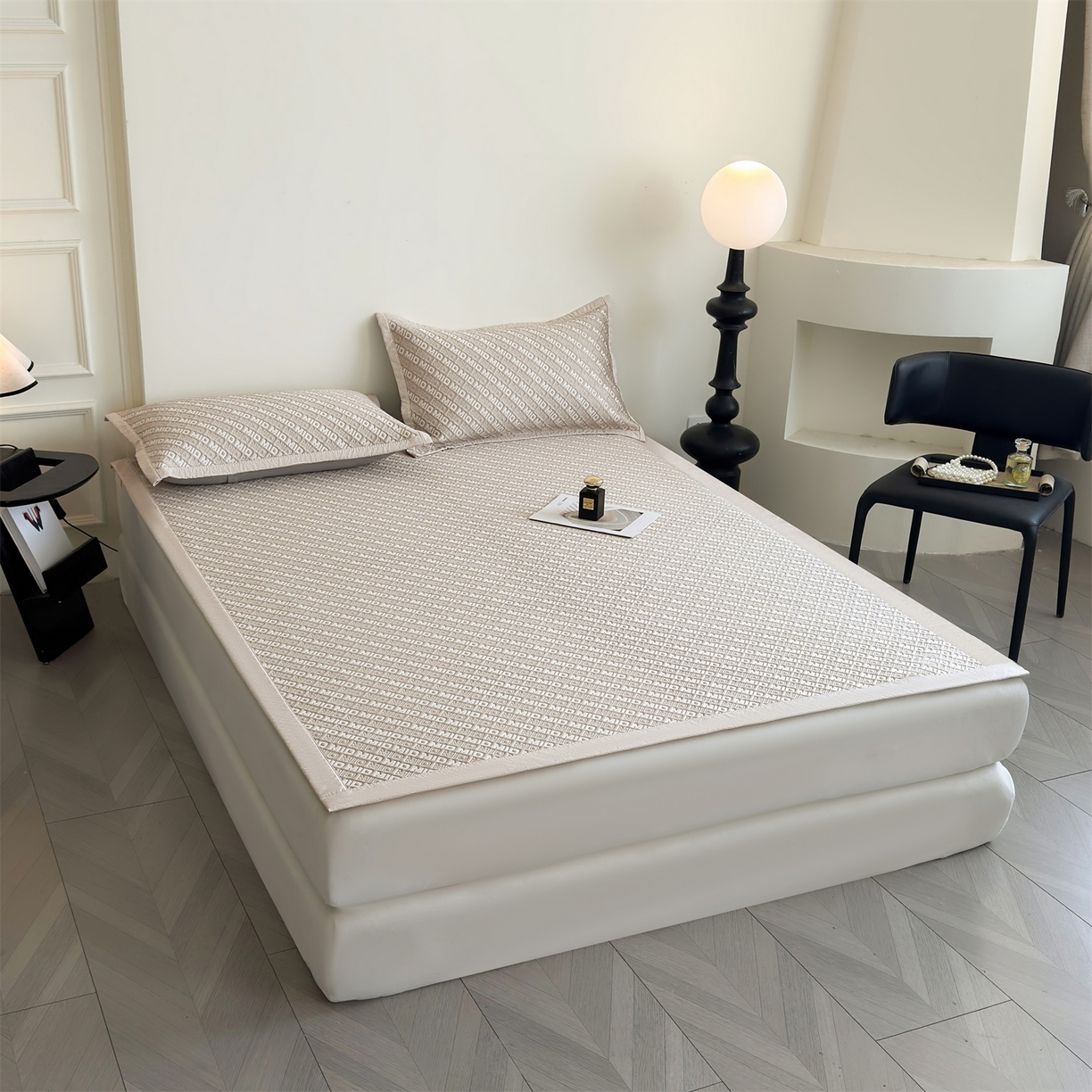 91家纺网 家纺一手货源 找家纺 耐思家纺 2026新款A类高端pe双面乙纶冰豆豆凉席摩登MIO系列（提供买家秀） 摩登MIO-卡其床席款