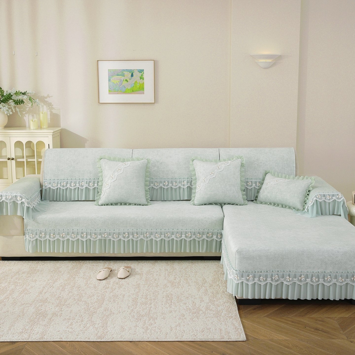 91家纺网 家纺一手货源 找家纺 （总）共鸣沙发垫 2026新款冰豆豆沙发垫素雅系列