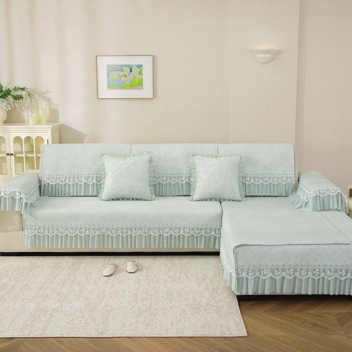 91家纺网 家纺一手货源 找家纺 （总）共鸣沙发垫 2026新款冰豆豆沙发垫素雅系列