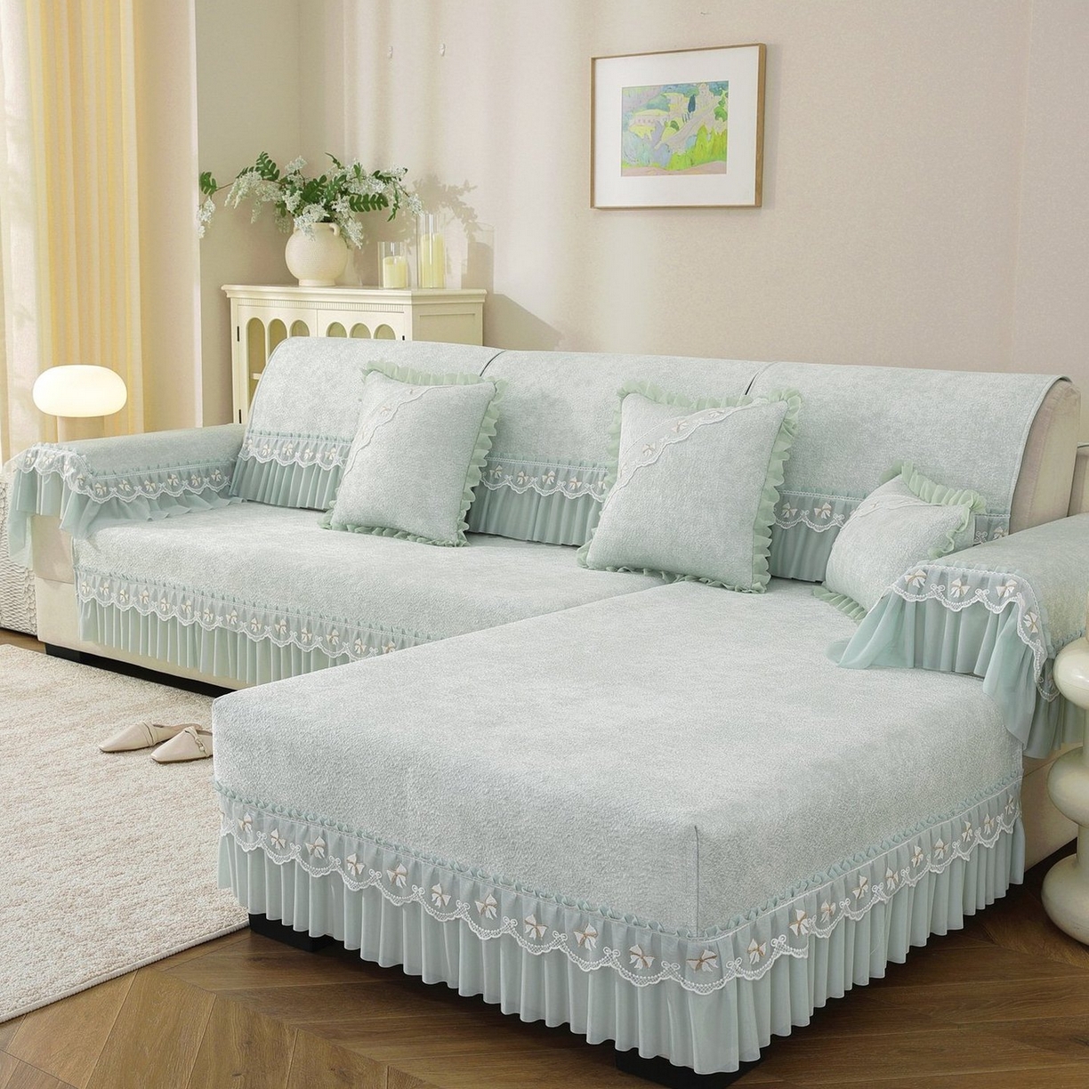 91家纺网 家纺一手货源 找家纺 （总）共鸣沙发垫 2026新款冰豆豆沙发垫素雅系列