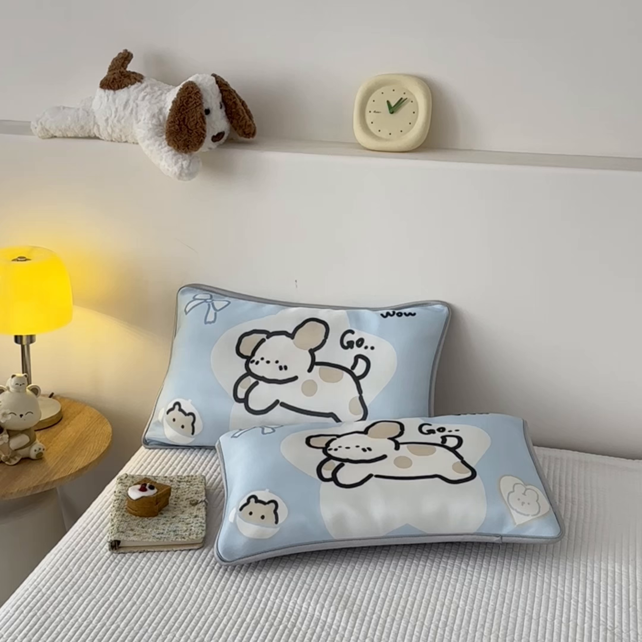 91家纺网 家纺一手货源 找家纺 云恋家纺 2026新款儿童卡通A类冰丝凉席枕套一对装夏季凉感丝可拆枕头儿童学生单人枕芯套 米可