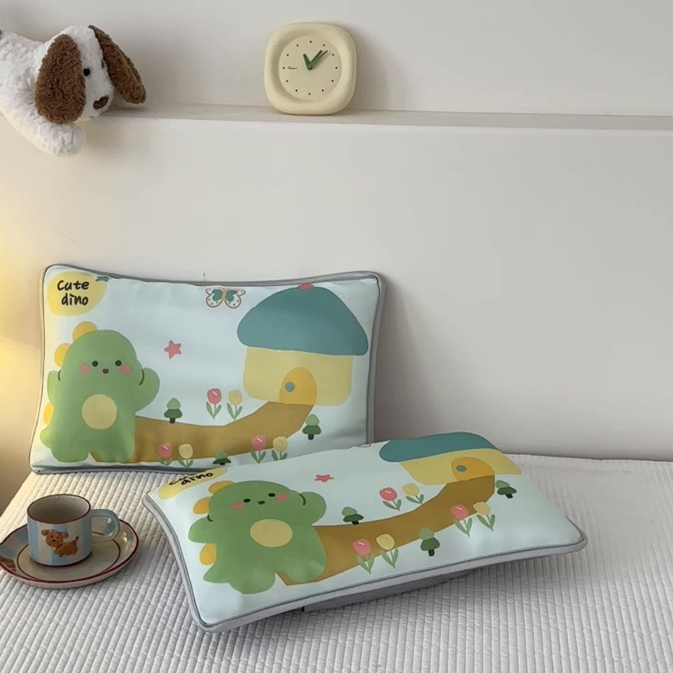 91家纺网 家纺一手货源 找家纺 云恋家纺 2026新款儿童卡通A类冰丝凉席枕套一对装夏季凉感丝可拆枕头儿童学生单人枕芯套 小龙嘟嘟