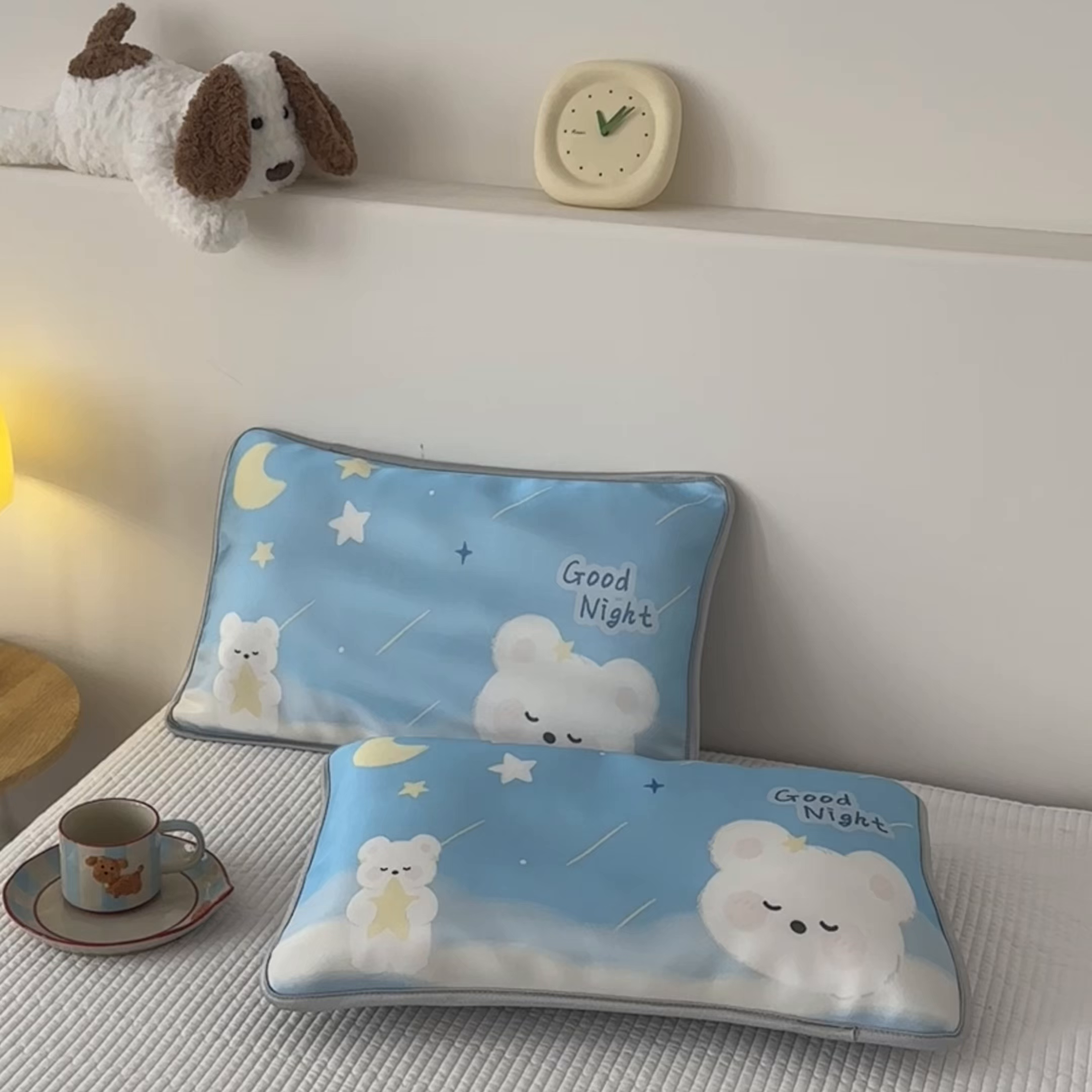 91家纺网 家纺一手货源 找家纺 云恋家纺 2026新款儿童卡通A类冰丝凉席枕套一对装夏季凉感丝可拆枕头儿童学生单人枕芯套 晚安熊