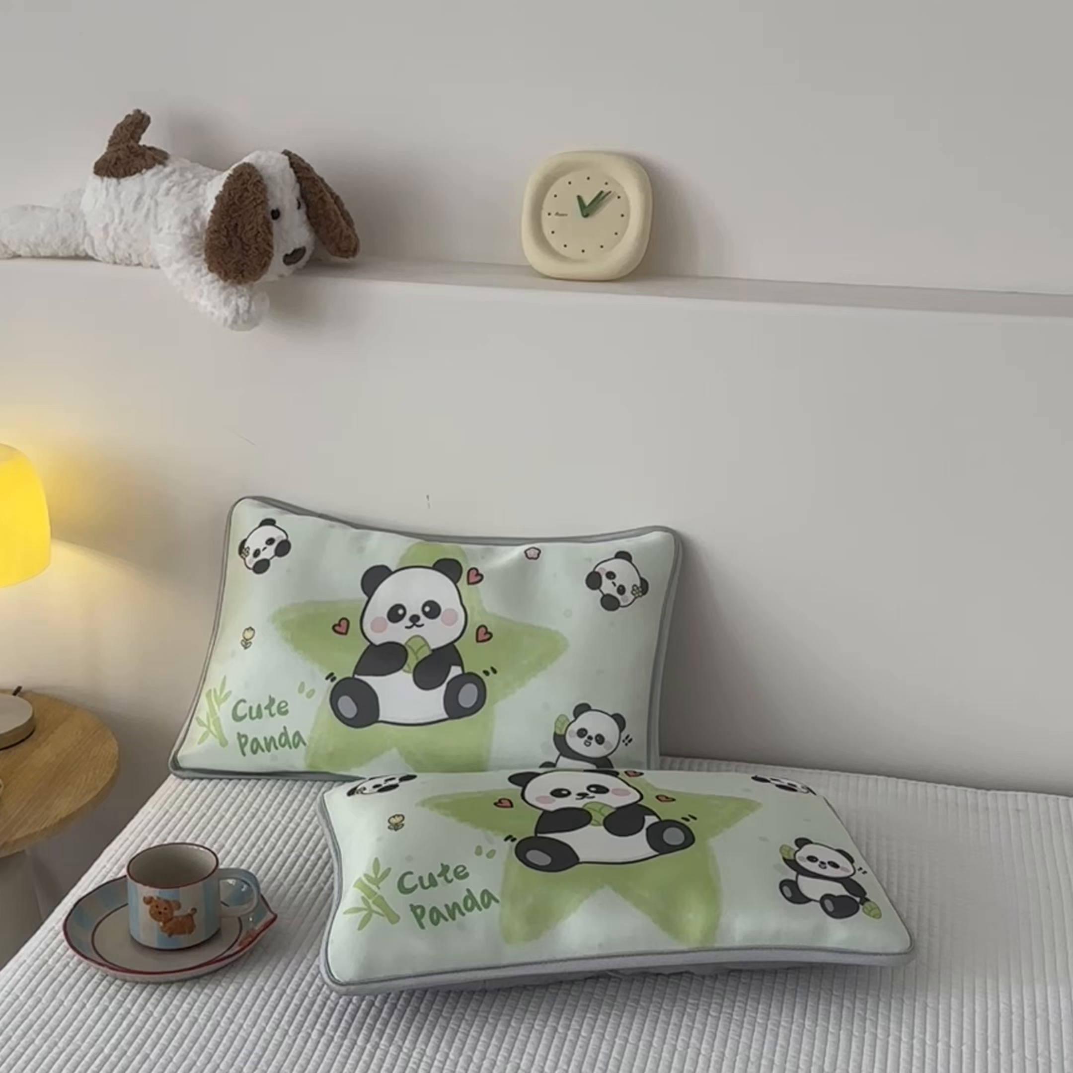 91家纺网 家纺一手货源 找家纺 云恋家纺 2026新款儿童卡通A类冰丝凉席枕套一对装夏季凉感丝可拆枕头儿童学生单人枕芯套 熊猫胖达