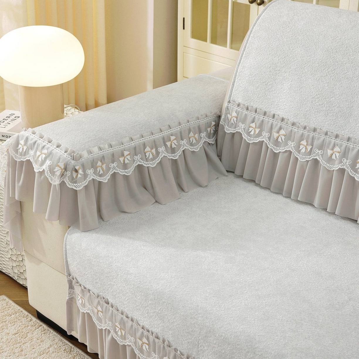 91家纺网 家纺一手货源 找家纺 共鸣沙发垫 2026新款冰豆豆沙发垫素雅系列 素雅灰色