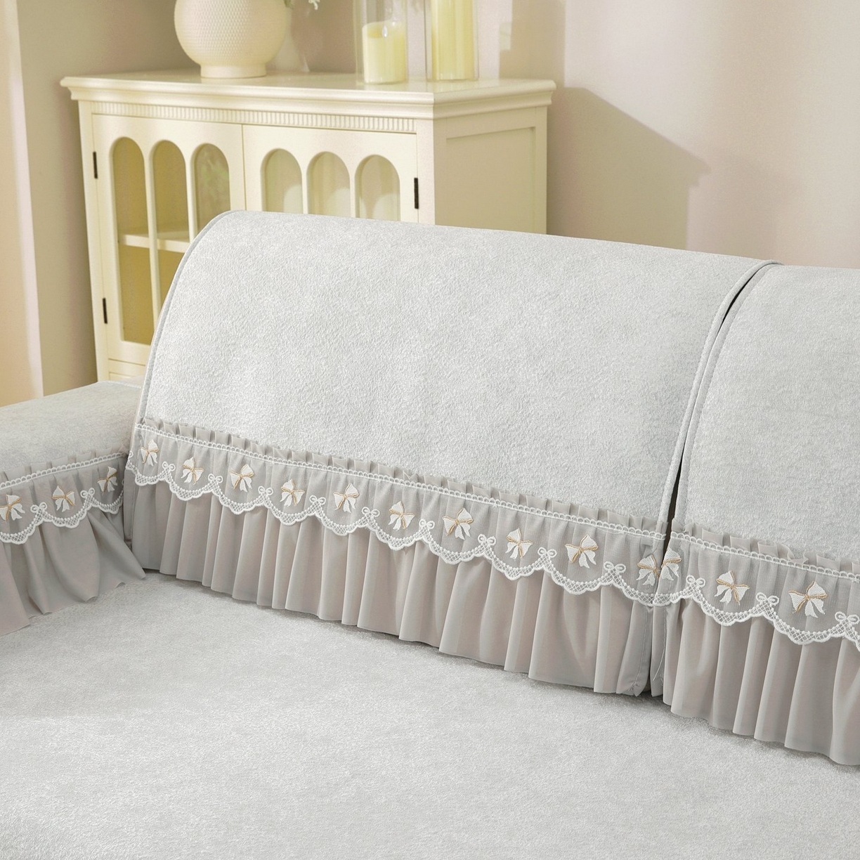 91家纺网 家纺一手货源 找家纺 共鸣沙发垫 2026新款冰豆豆沙发垫素雅系列 素雅灰色