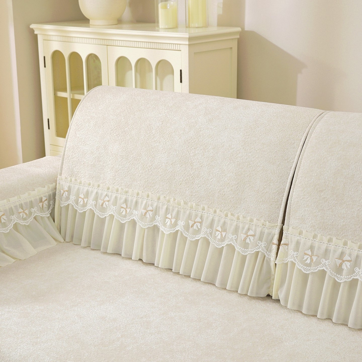 91家纺网 家纺一手货源 找家纺 共鸣沙发垫 2026新款冰豆豆沙发垫素雅系列 素雅米黄