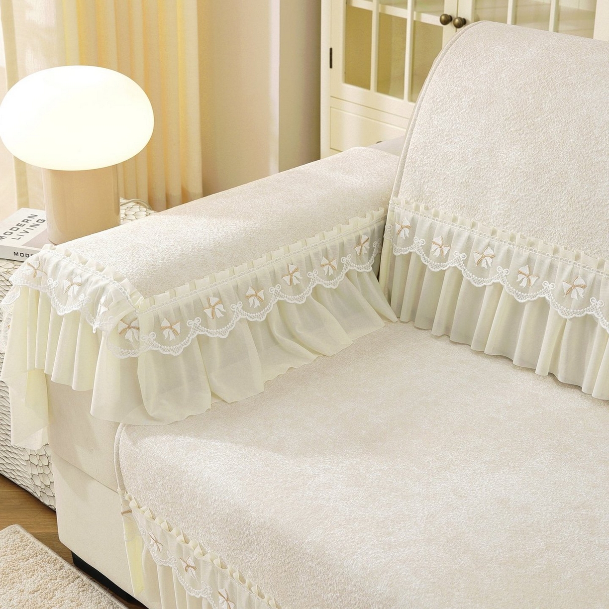 91家纺网 家纺一手货源 找家纺 共鸣沙发垫 2026新款冰豆豆沙发垫素雅系列 素雅米黄