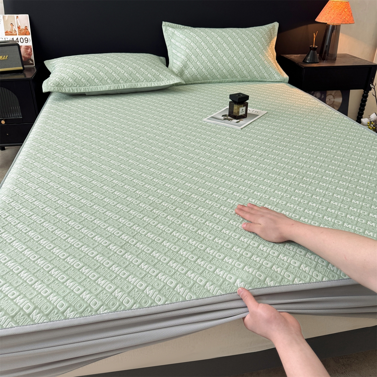 耐思家纺 2026新款A类高端pe双面乙纶冰豆豆凉席摩登MIO系列（提供买家秀） 摩登MIO-绿床笠款