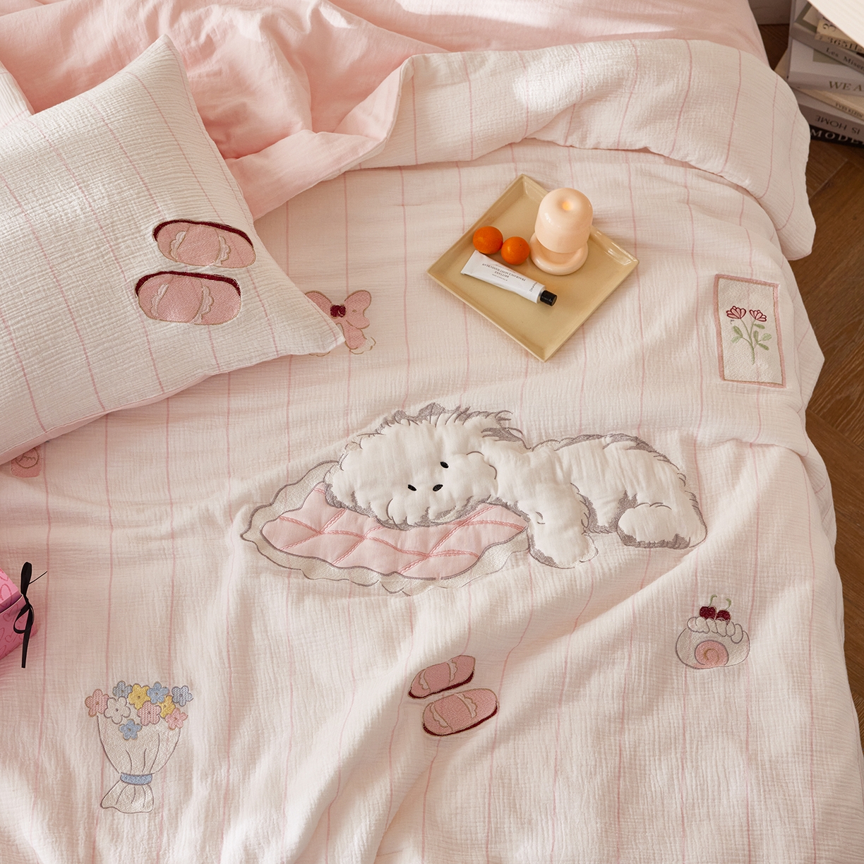 91家纺网 家纺一手货源 找家纺 （总）风向标家纺 2026春夏新款40s皱皱纱绣花夏被夏凉被空调被