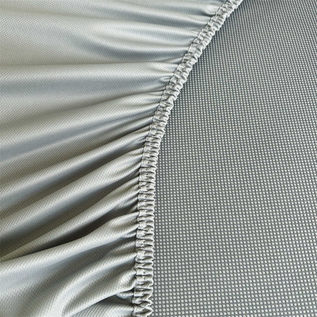 91家纺网 家纺一手货源 找家纺 耐思家纺 2026新款A类高克重三明治复合乙纶提花冰豆豆凉席床笠冰棱斜纹系列（提供买家秀） 冰棱斜纹-绿床笠款