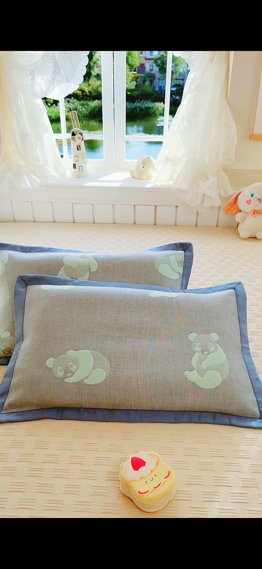 91家纺网 家纺一手货源 找家纺 （总）姝辰 2026新款卡通儿童三层纱提花枕套全棉乳胶枕头套