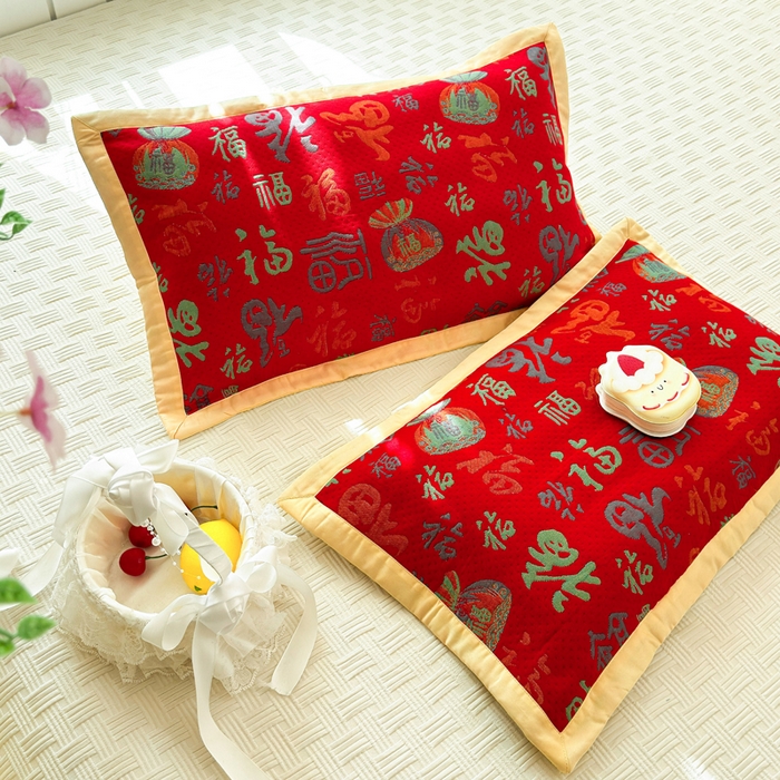 91家纺网 家纺一手货源 找家纺 姝辰 2026新款卡通儿童三层纱提花枕套全棉乳胶枕头套 福多多