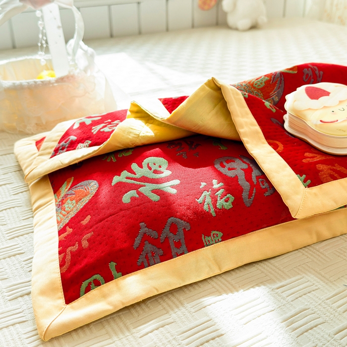 91家纺网 家纺一手货源 找家纺 姝辰 2026新款卡通儿童三层纱提花枕套全棉乳胶枕头套 福多多