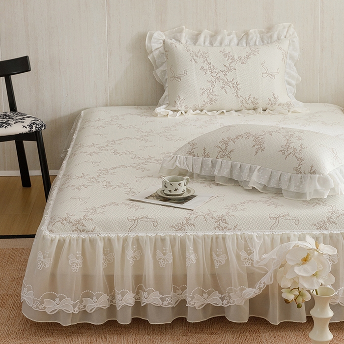 91家纺网 家纺一手货源 找家纺 菊上家纺 2026春夏新款PE凉席甜美香草系列凉席席子 甜美咖