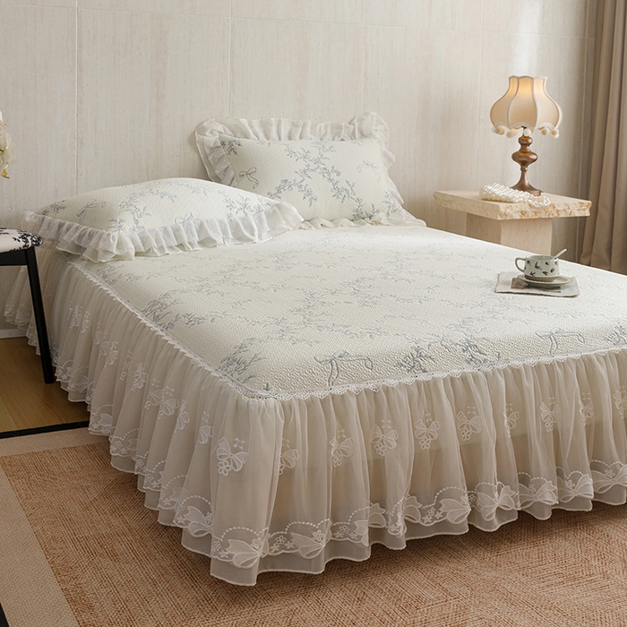 91家纺网 家纺一手货源 找家纺 菊上家纺 2026春夏新款PE凉席甜美香草系列凉席席子 甜美蓝