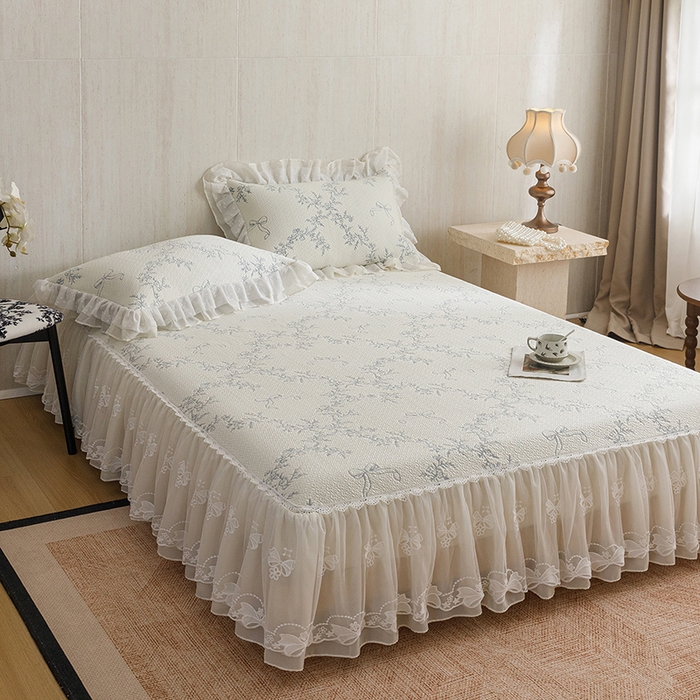 91家纺网 家纺一手货源 找家纺 菊上家纺 2026春夏新款PE凉席甜美香草系列凉席席子 甜美蓝