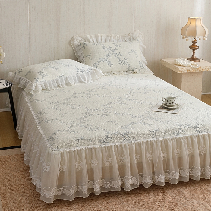 91家纺网 家纺一手货源 找家纺 菊上家纺 2026春夏新款PE凉席甜美香草系列凉席席子 甜美蓝