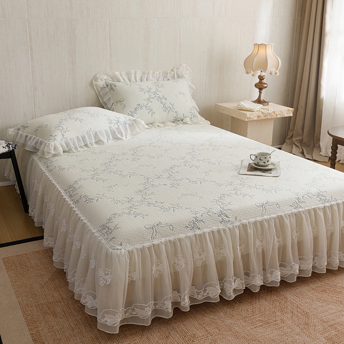 91家纺网 家纺一手货源 找家纺 菊上家纺 2026春夏新款PE凉席甜美香草系列凉席席子 甜美蓝