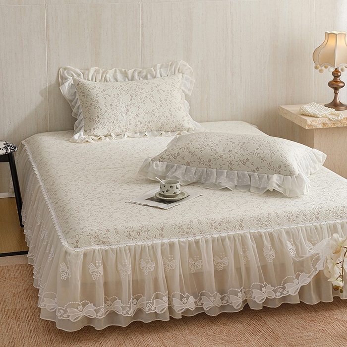 91家纺网 家纺一手货源 找家纺 菊上家纺 2026春夏新款PE凉席甜美香草系列凉席席子 香草咖