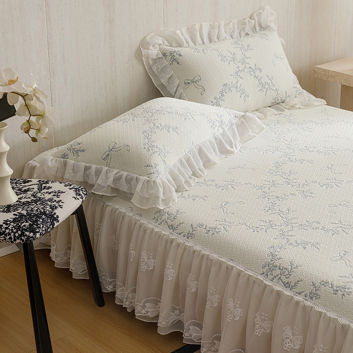 91家纺网 家纺一手货源 找家纺 菊上家纺 2026春夏新款PE凉席甜美香草系列凉席席子 甜美蓝