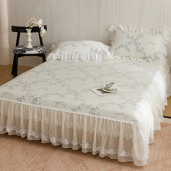 91家纺网 家纺一手货源 找家纺 菊上家纺 2026春夏新款PE凉席甜美香草系列凉席席子 甜美蓝