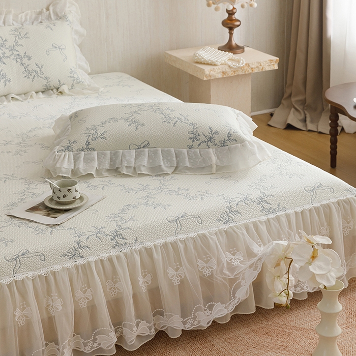 91家纺网 家纺一手货源 找家纺 菊上家纺 2026春夏新款PE凉席甜美香草系列凉席席子 甜美蓝