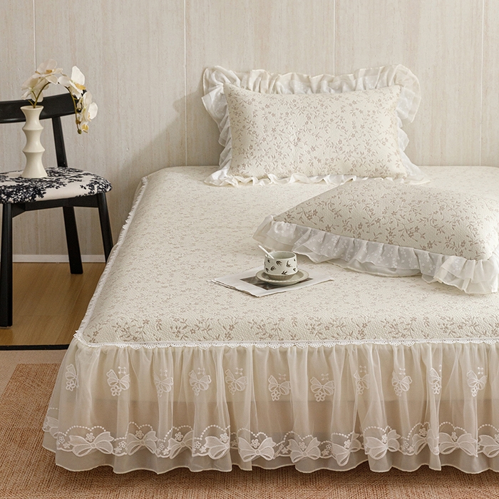 91家纺网 家纺一手货源 找家纺 菊上家纺 2026春夏新款PE凉席甜美香草系列凉席席子 香草咖