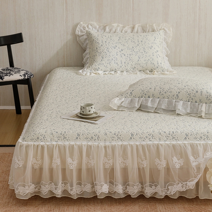 91家纺网 家纺一手货源 找家纺 菊上家纺 2026春夏新款PE凉席甜美香草系列凉席席子 香草蓝