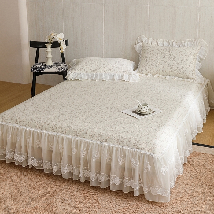 91家纺网 家纺一手货源 找家纺 菊上家纺 2026春夏新款PE凉席甜美香草系列凉席席子 香草咖