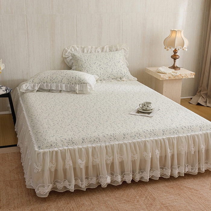 91家纺网 家纺一手货源 找家纺 菊上家纺 2026春夏新款PE凉席甜美香草系列凉席席子 香草蓝