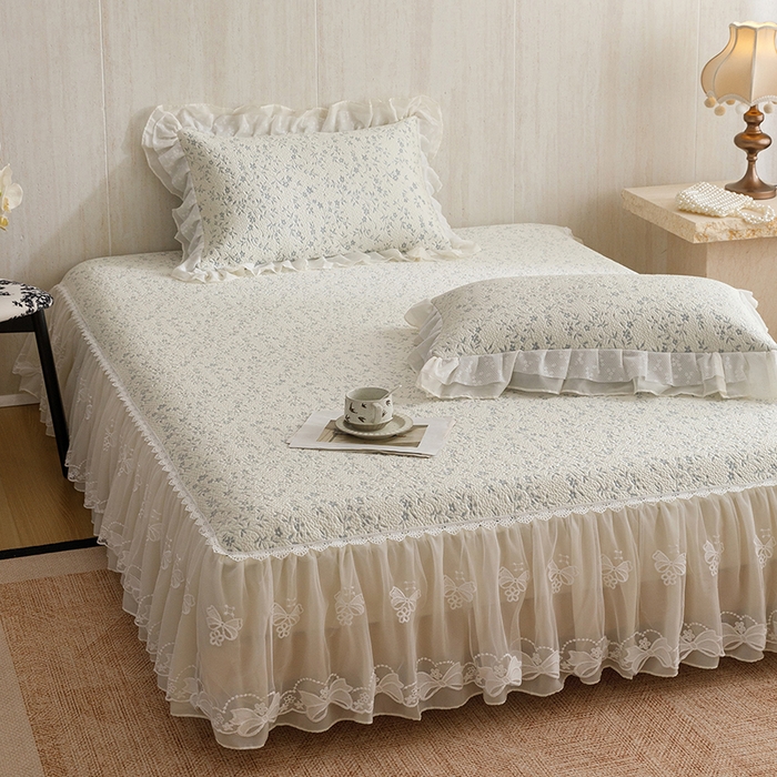 91家纺网 家纺一手货源 找家纺 菊上家纺 2026春夏新款PE凉席甜美香草系列凉席席子 香草蓝