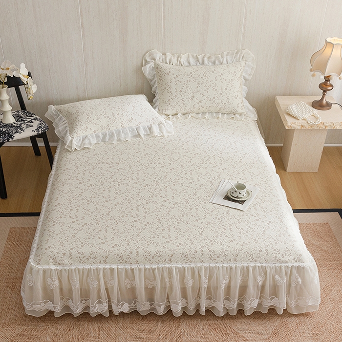 91家纺网 家纺一手货源 找家纺 菊上家纺 2026春夏新款PE凉席甜美香草系列凉席席子 香草咖