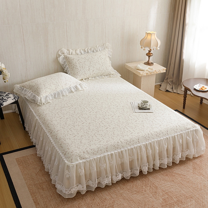 91家纺网 家纺一手货源 找家纺 菊上家纺 2026春夏新款PE凉席甜美香草系列凉席席子 香草咖