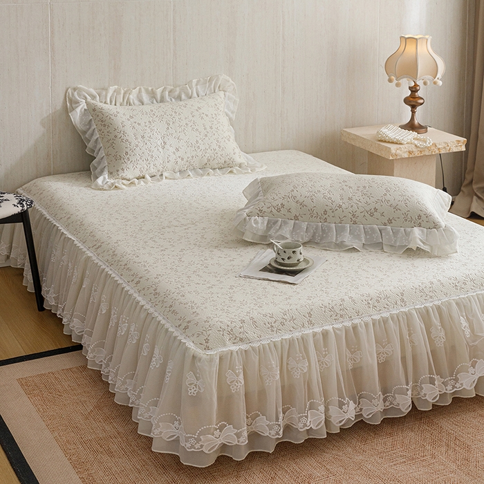 91家纺网 家纺一手货源 找家纺 菊上家纺 2026春夏新款PE凉席甜美香草系列凉席席子 香草咖