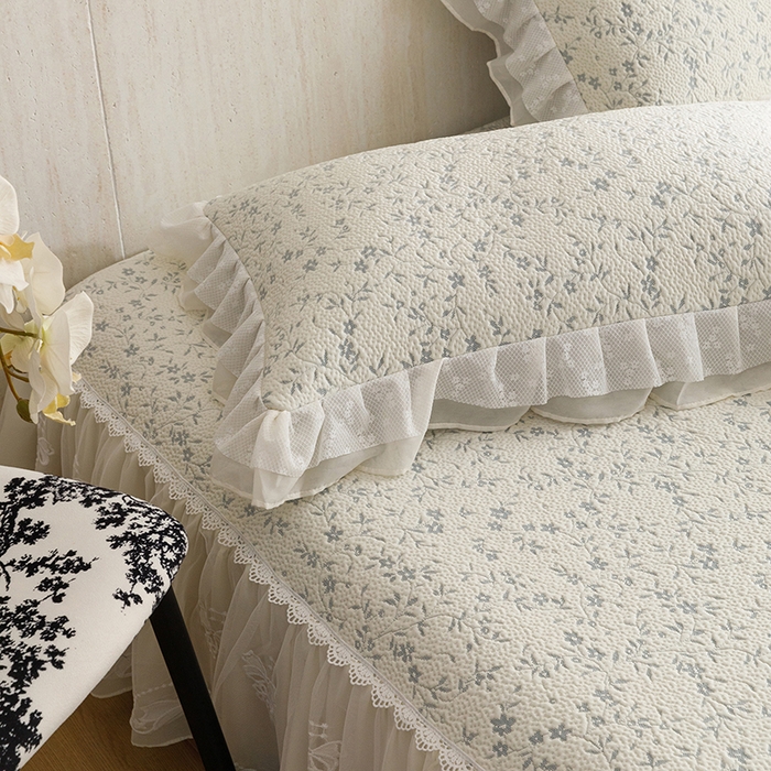 91家纺网 家纺一手货源 找家纺 菊上家纺 2026春夏新款PE凉席甜美香草系列凉席席子 香草蓝