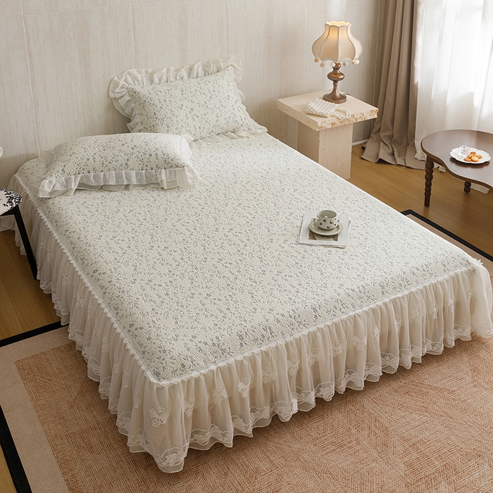 91家纺网 家纺一手货源 找家纺 菊上家纺 2026春夏新款PE凉席甜美香草系列凉席席子 香草蓝