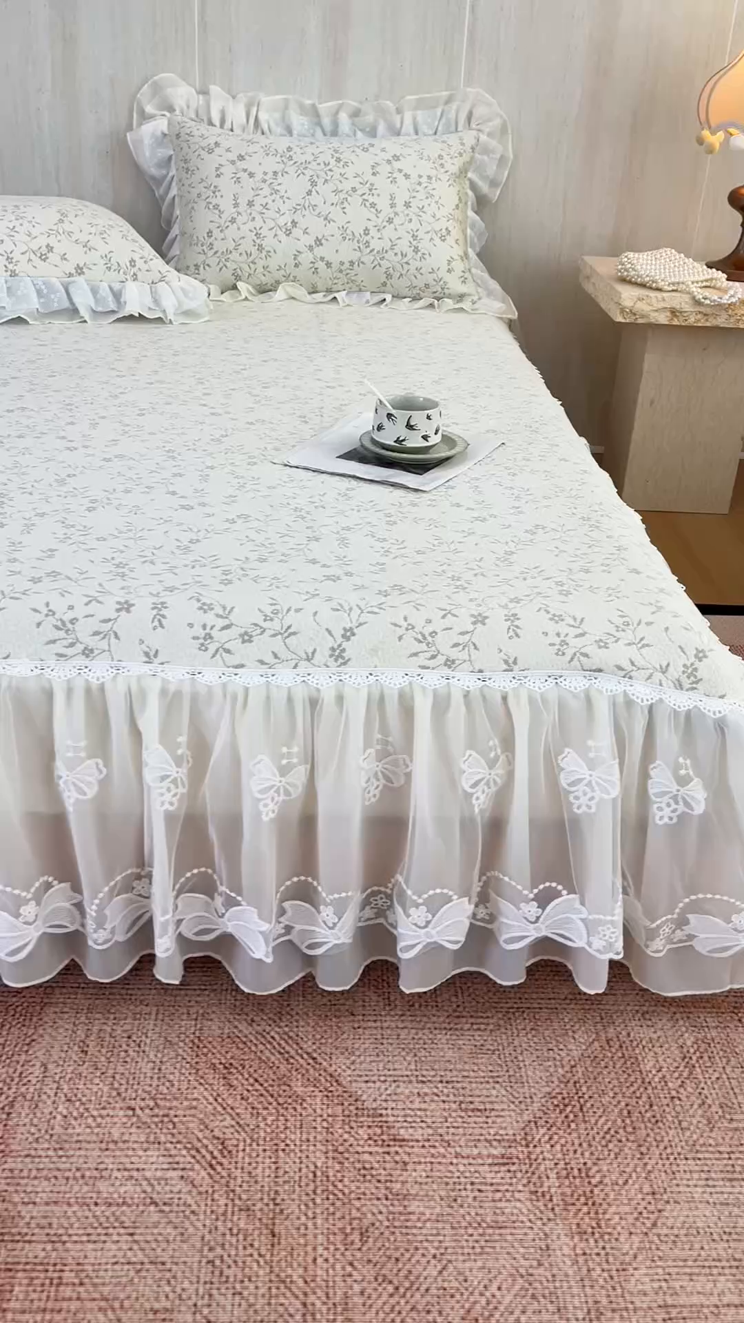 91家纺网 家纺一手货源 找家纺 菊上家纺 2026春夏新款PE凉席甜美香草系列凉席席子 香草咖