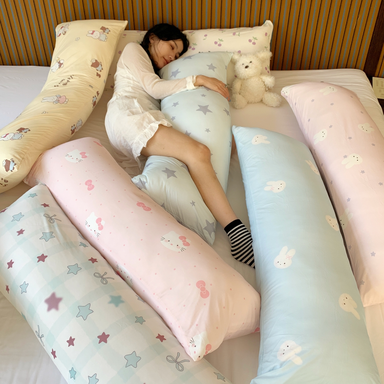 91家纺网 家纺一手货源 找家纺 桃喜 2026新款凉感多功能长抱枕 组合图仅供参考不可下单