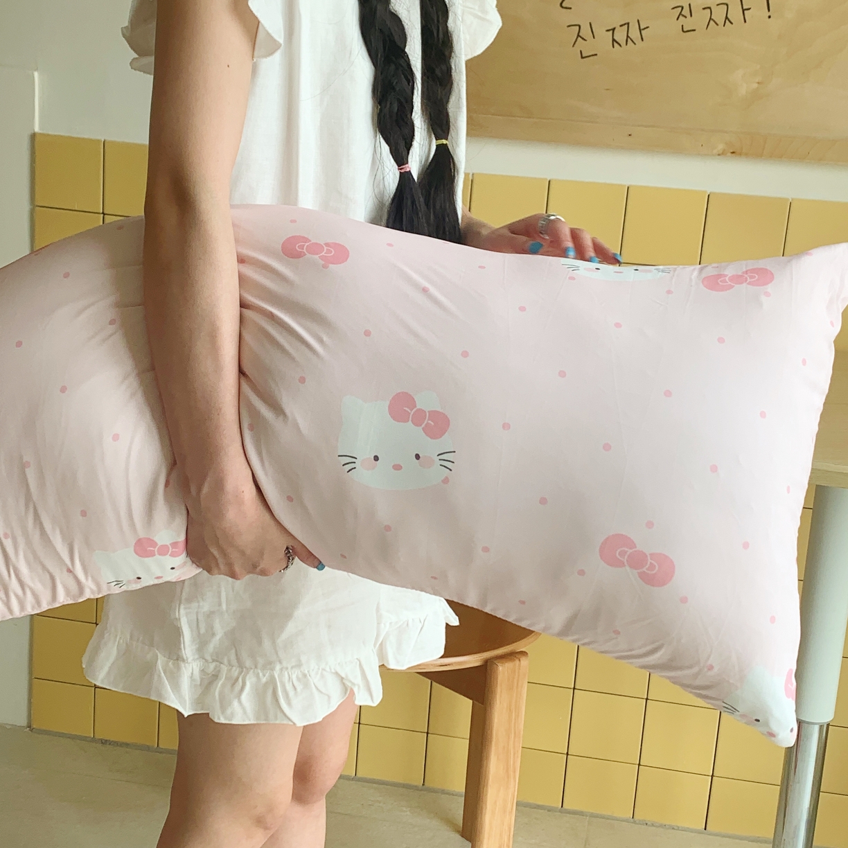 91家纺网 家纺一手货源 找家纺 桃喜 2026新款凉感多功能长抱枕 凉感抱枕-超甜小猫