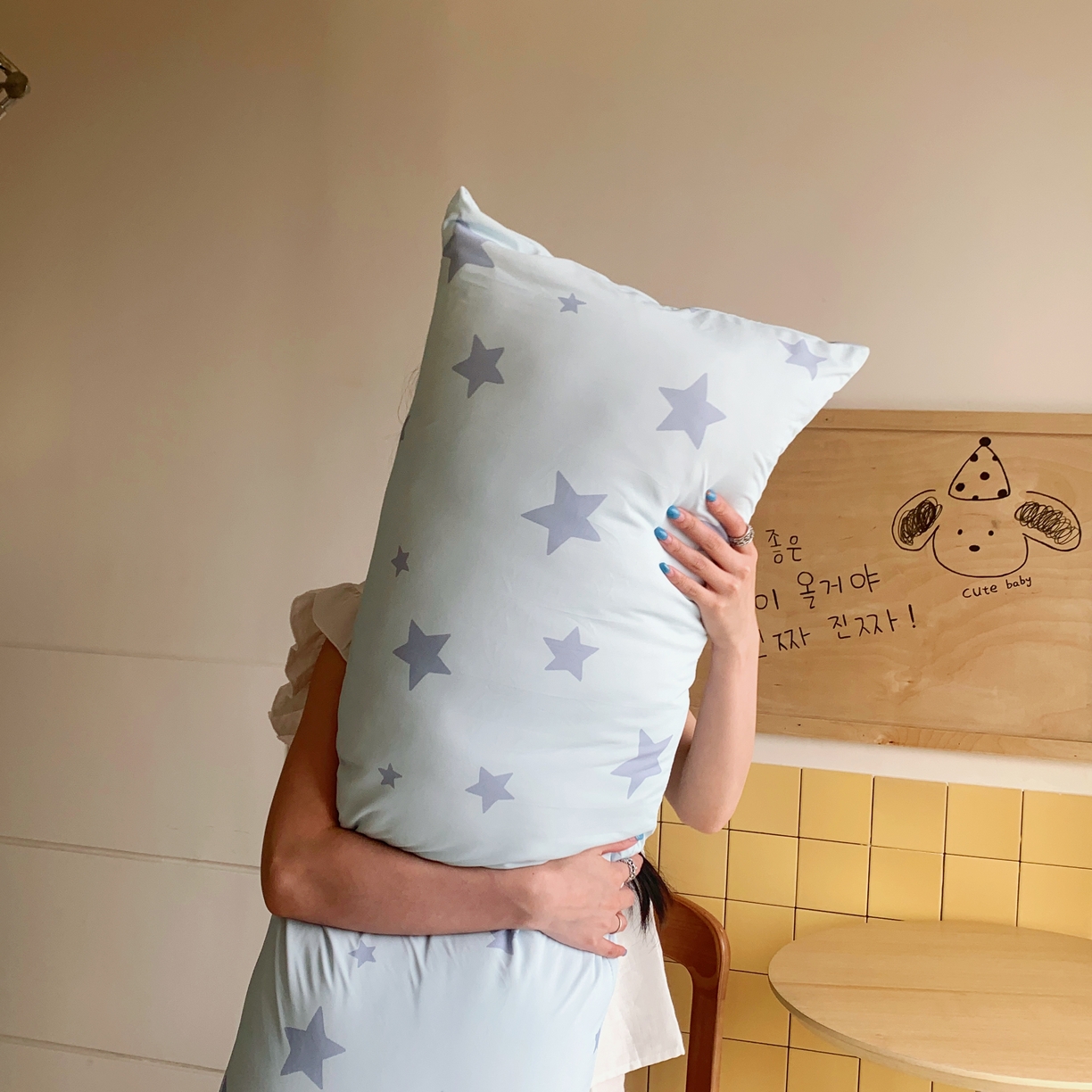 91家纺网 家纺一手货源 找家纺 桃喜 2026新款凉感多功能长抱枕 凉感抱枕-海盐星星