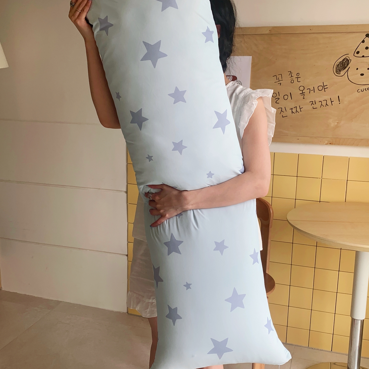 91家纺网 家纺一手货源 找家纺 桃喜 2026新款凉感多功能长抱枕 凉感抱枕-海盐星星