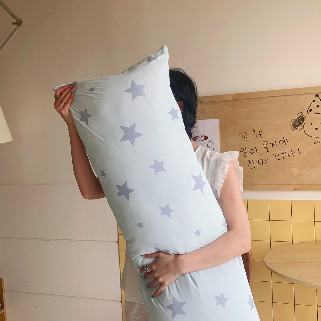 91家纺网 家纺一手货源 找家纺 桃喜 2026新款凉感多功能长抱枕 凉感抱枕-海盐星星