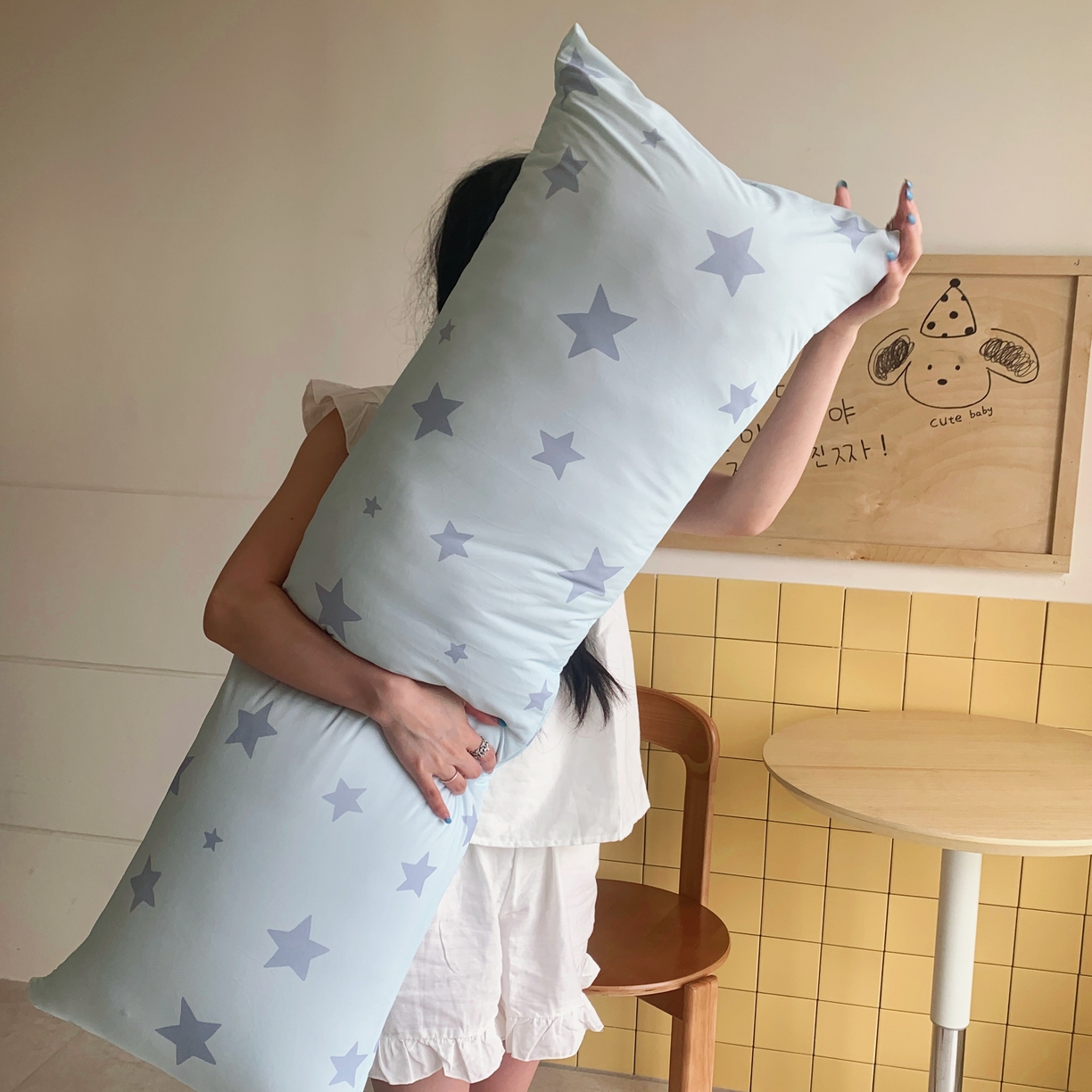 91家纺网 家纺一手货源 找家纺 桃喜 2026新款凉感多功能长抱枕 凉感抱枕-海盐星星