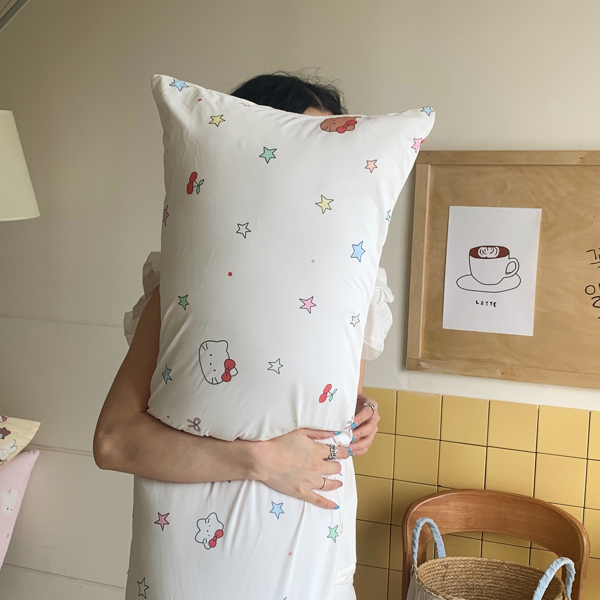 91家纺网 家纺一手货源 找家纺 桃喜 2026新款凉感多功能长抱枕 凉感抱枕-星星猫咪