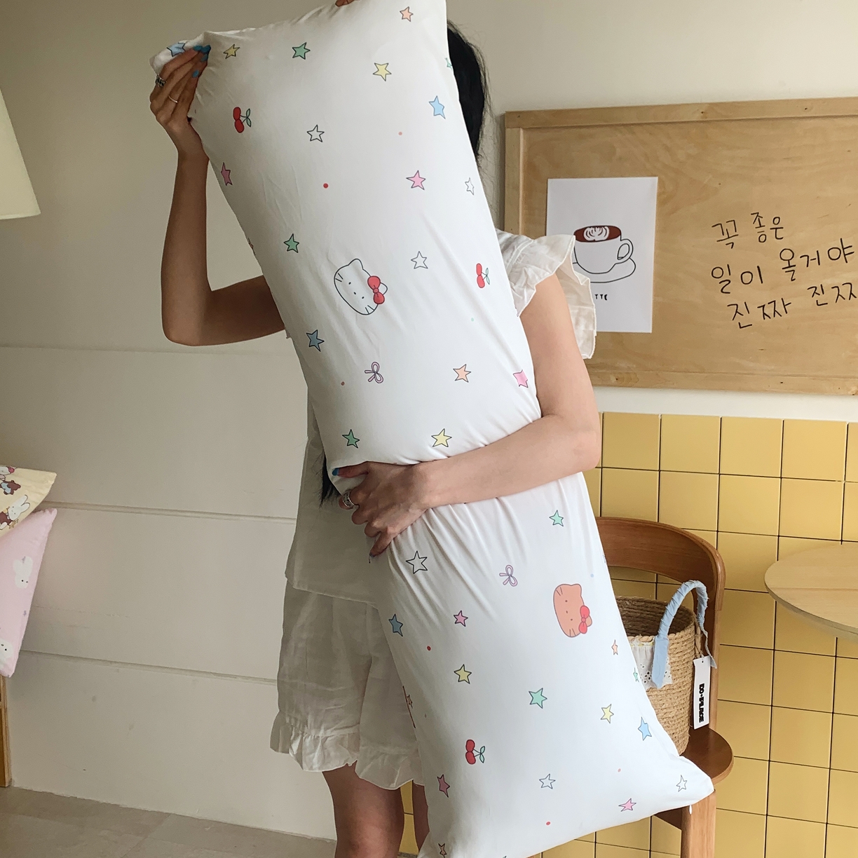 91家纺网 家纺一手货源 找家纺 桃喜 2026新款凉感多功能长抱枕 凉感抱枕-星星猫咪