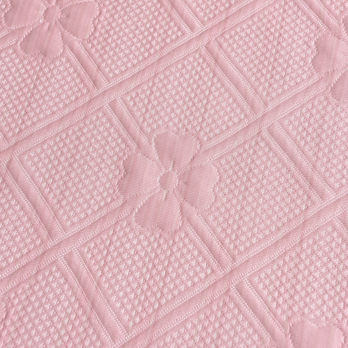 91家纺网 家纺一手货源 找家纺 赛丽雅 2026春夏新款420克A类PE聚乙烯提花冰豆豆凉感床裙款凉席三件套席子空调软席 兰朵-粉