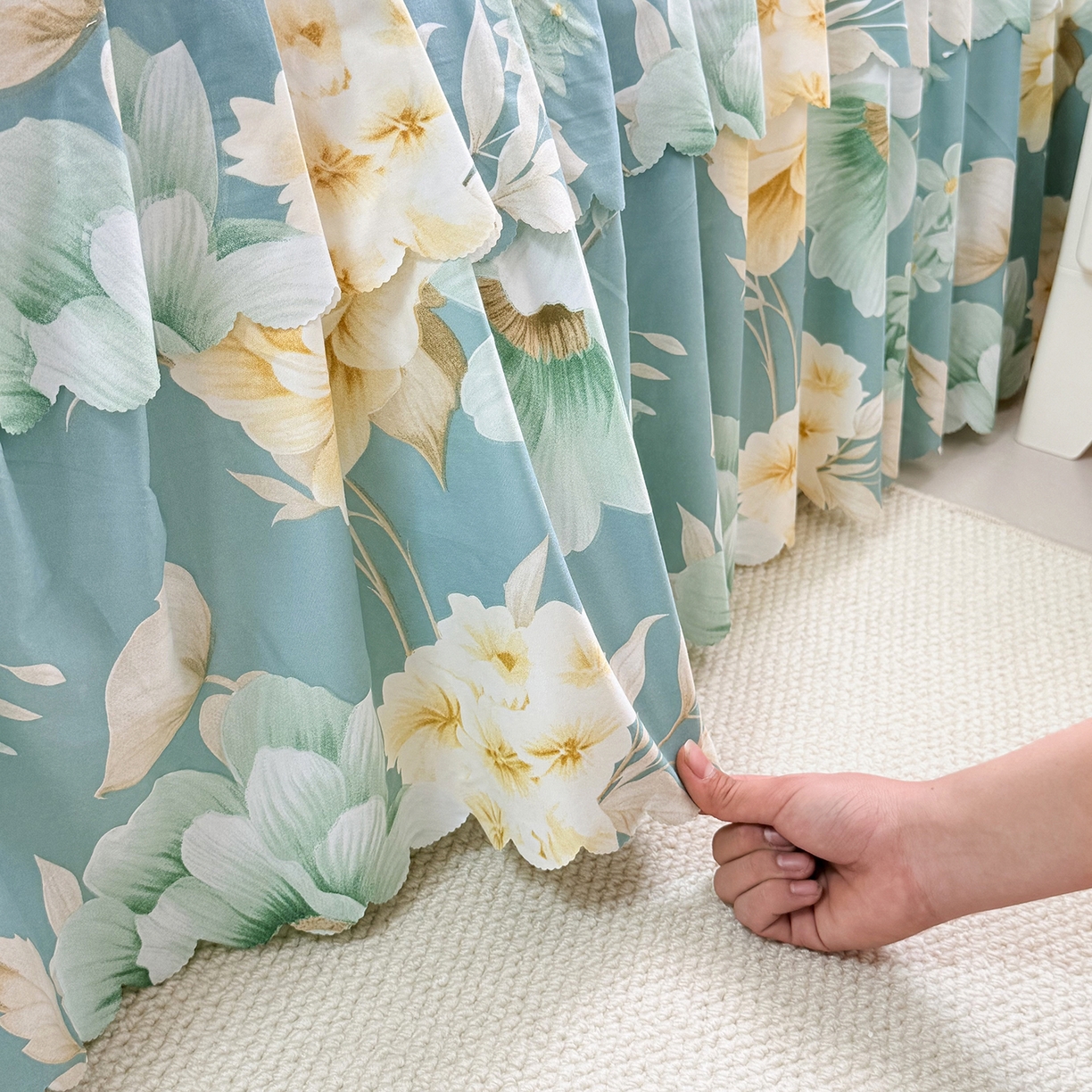 91家纺网 家纺一手货源 找家纺 亿佳人 2026新款芦荟棉单床裙床裙单件芦荟棉床裙三件套 乐开花